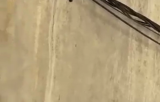 Thumbnail preview image for the video titled: A bag was thrown at an Israeli reconnaissance drone in Ramallah, successfully taking it down