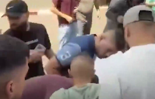 Thumbnail preview image for the video titled: A Palestinian child was shot by an Israeli soldier during a sudden military raid in downtown Ramallah