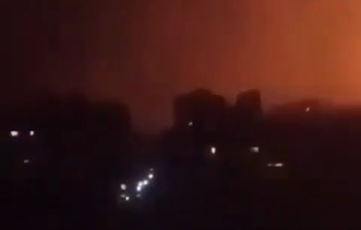 Thumbnail preview image for the video titled: Continued violent night bombing in northern Gazz City