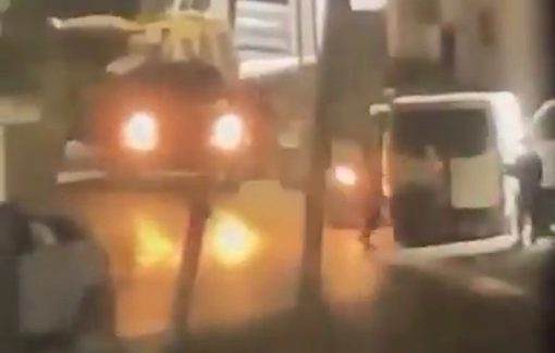 Thumbnail preview image for the video titled: The Israeli soldiers brutally assault a Palestinian youth during a raid of Al Fawwar refugee cam