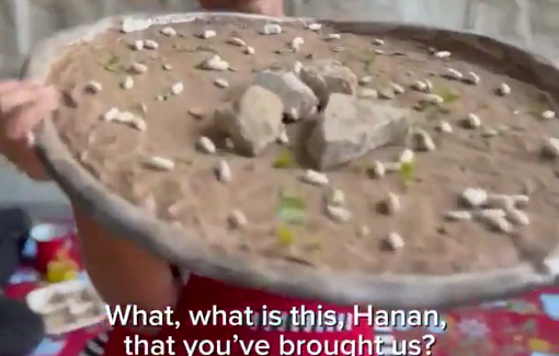 Thumbnail preview image for the video titled: Starved child creates an imaginary dish out of clay and stones