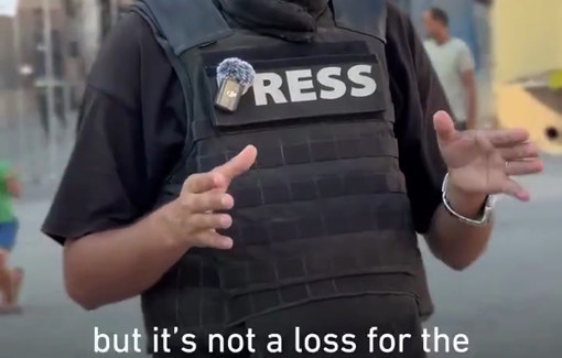 Thumbnail preview image for the video titled: Abdallah Al-Attar's poignant message about Palestinian journalists