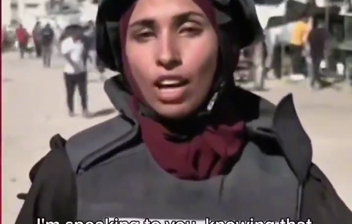 Thumbnail preview image for the video titled: Journalist Nour Abu Rokba breaks down while reporting on displacement