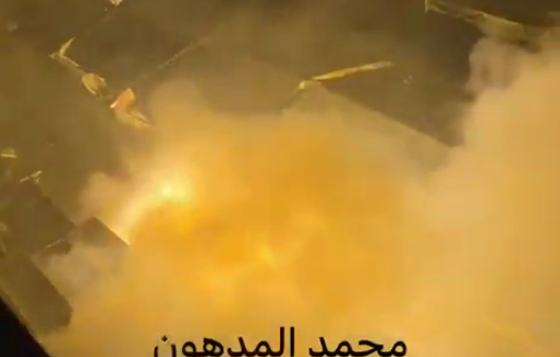 Thumbnail preview image for the video titled: Tents in Sheikh Radwan set on fire by Israeli flares