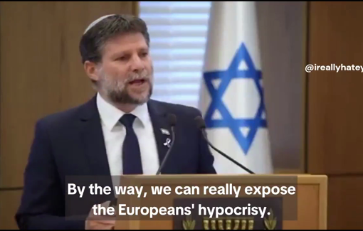 Thumbnail preview image for the video titled: Bezalel Smotrich: "We can expose Europeans' hypocrisy. They love the Gazans so much when they're stuck here with us"