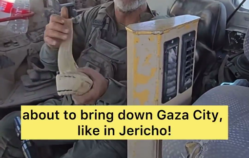 Thumbnail preview image for the video titled: IDF officer Avraham Zerbib vows biblical extermination of Gaza City