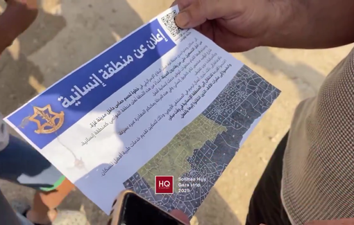 Thumbnail preview image for the video titled: Israel drops leaflets on Gaza City ordering displacement to Al-Mawasi