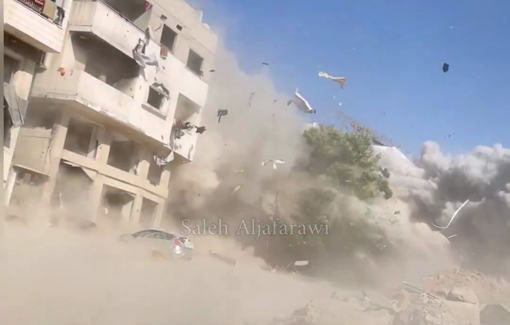 Thumbnail preview image for the video titled: Israeli bombing of Al-Ifranji family house in Gaza City