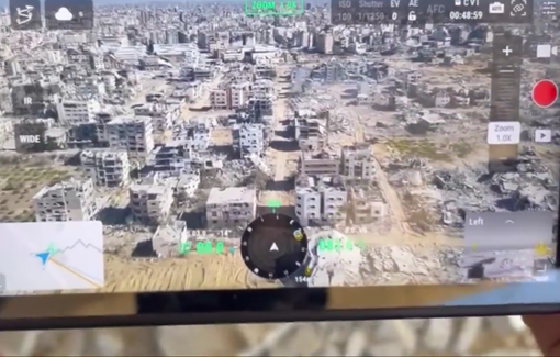 Thumbnail preview image for the video titled: Israeli forces blow up multiple buildings in Tal Al-Hawa, Gaza City