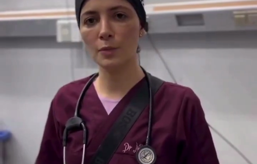 Thumbnail preview image for the video titled: Dr. Nada Abu Al-Rub, speaking about the devastated medical system inside Al-Shifa Medical Hospital