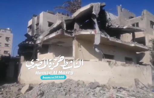 Thumbnail preview image for the video titled: Destruction of Al-Hindi family house in an Israeli bombing that killed 4 people