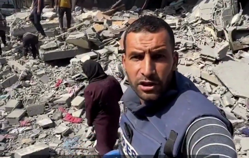 Thumbnail preview image for the video titled: Aftermath of Israeli massacre of 27 members of the Zaqout family in Gaza City