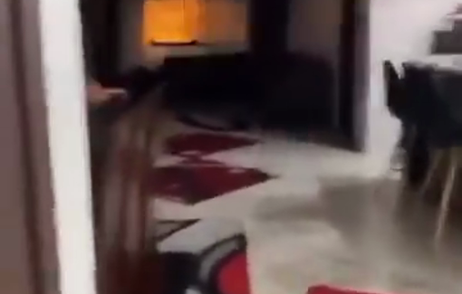 Thumbnail preview image for the video titled: From a window of a home in Gaza, the outside is blazing