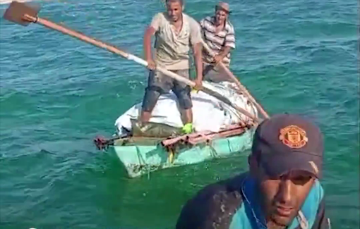 Thumbnail preview image for the video titled: Displacement by boats from Gaza City