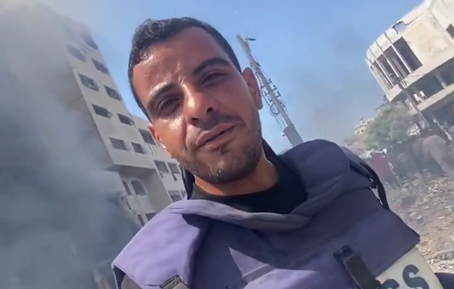 Thumbnail preview image for the video titled: Fire and extensive destruction after Israel bombed a medical center and adjacent homes