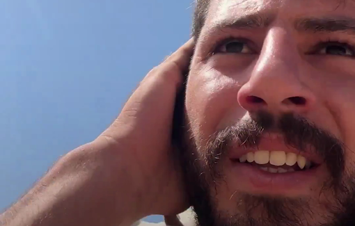 Thumbnail preview image for the video titled: Palestinian activist Mohammad Hureini reporting about the pogrom in Qawawis