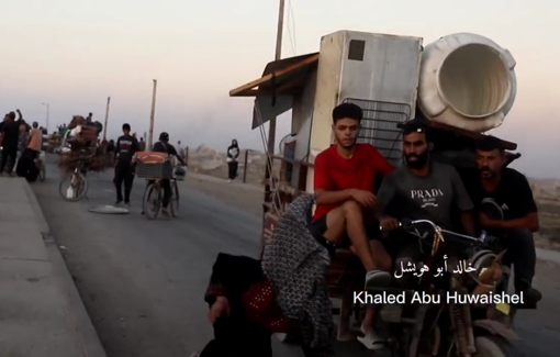 Thumbnail preview image for the video titled: Elderly woman collapses during displacement