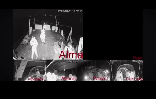 Thumbnail preview image for the video titled: Israeli forces intercepting Alma, the lead boat of the Global Sumud Flotilla, in international waters