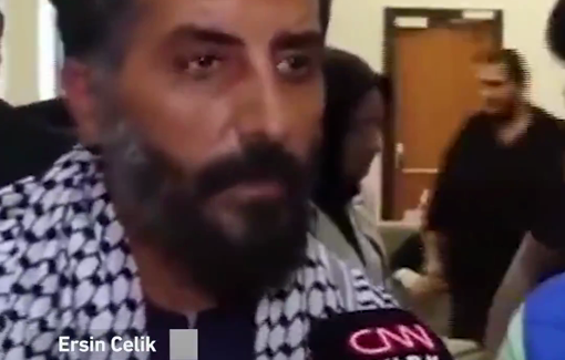 Thumbnail preview image for the video titled: Turkish journalist Ersin Celik: “They tortured Greta. They made her crawl, they made her kiss the flag of Israel.”