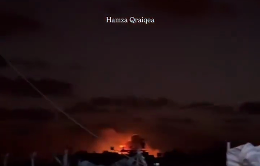 Thumbnail preview image for the video titled: Israel detonates explosive-laden armored vehicles in the Sabra neighborhood