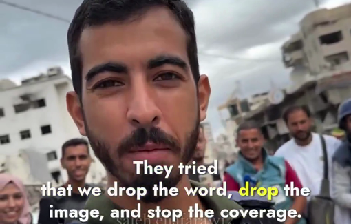 Thumbnail preview image for the video titled: Journalists in Gaza City vow to continue their work defying Israel's killing spree