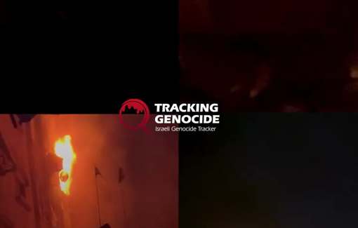 Thumbnail preview image for the video titled: Israeli troops torch homes in Gaza City before withdrawing for the ceasefire