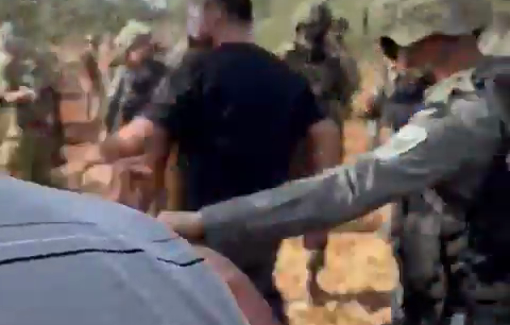 Thumbnail preview image for the video titled: Violent assault on Palestinian harvesters, activists, and journalists in Beita