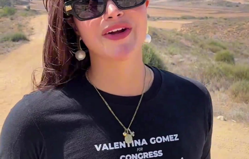 Thumbnail preview image for the video titled: US policitian Valentina Gomez watching the bombings in Gaza while eating chips