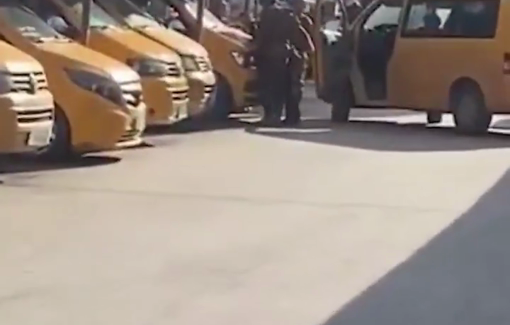 Thumbnail preview image for the video titled: Israeli forces assaulted and abused a vehicle driver at the public vehicle complex in Jenin