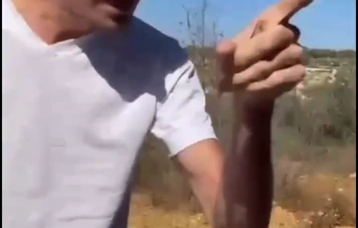 Thumbnail preview image for the video titled: Armed Israeli settlers, use threats, dogs and batons to expel Palestinians off their land during the olive harvest