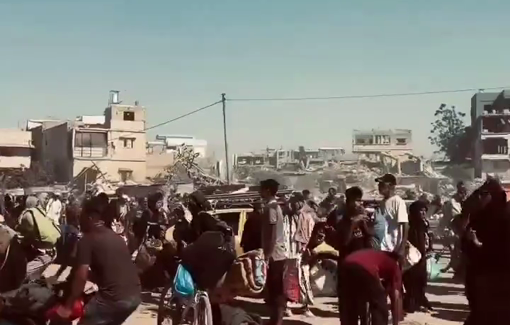 Thumbnail preview image for the video titled: Displacement from eastern Khan Younis