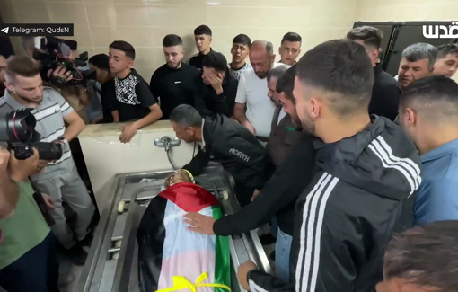 Thumbnail preview image for the video titled: A moment from the final farewell to the young martyr Jamil Atif Hannani at Rafidia Hospital in Nablus