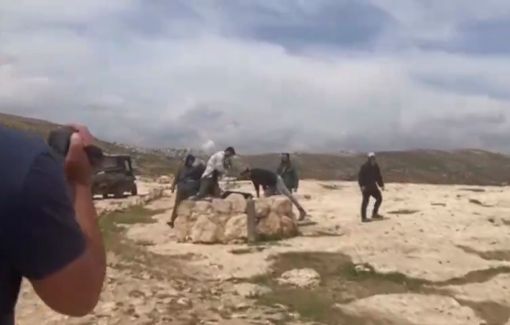 Thumbnail preview image for the video titled: Settlers invading Wadi Tiran for Pourim