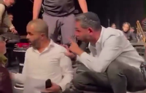 Thumbnail preview image for the video titled: The Israeli intelligence forces stormed the Hakawati Theatre and shut down a Palestinian children’s performance