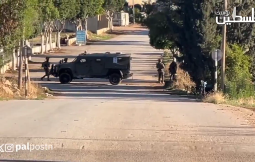 Thumbnail preview image for the video titled: After being beaten, Israeli occupation forces arrest a young man in the town of Tammun, south of Tubas.