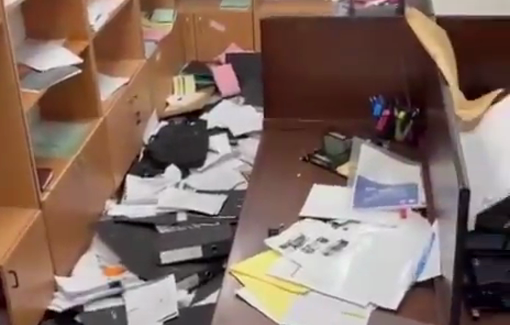 Thumbnail preview image for the video titled: The aftermath of Israeli forces ransacking the Union of Agricultural Work Committees in Al-Bireh,