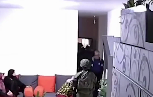 Thumbnail preview image for the video titled: Israeli forces abducting the activist Manal Al-Tamimi, her Husband the journalist Bilal and their son