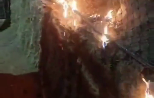 Thumbnail preview image for the video titled: Settlers invaded the Wadi Rakhim, threw Molotov cocktails and stones at the home