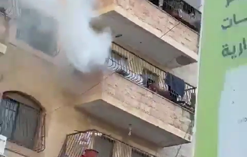 Thumbnail preview image for the video titled: Israeli soldiers fired tear gas canisters toward residents’ homes during a raid on Kafr Aqab