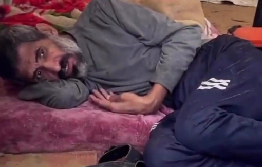 Thumbnail preview image for the video titled: Shredded tents offer no protection to displaced populations against the winter storm