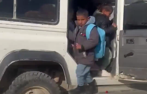 Thumbnail preview image for the video titled: Israeli settlers attacked and chased a Palestinian school bus for two kilometers