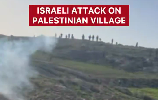 Thumbnail preview image for the video titled: Israeli terror in Rujm al-'Ala: Two children and a woman were evacuated to the hospital