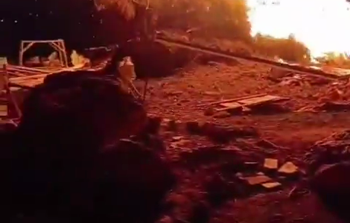 Thumbnail preview image for the video titled: Three khirbets of Masafer Yatta under heavy attack by dozens of settlers who set fire and burned propert