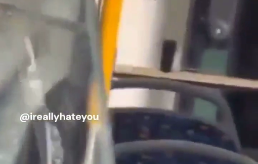 Thumbnail preview image for the video titled: Verbal attack of a Palestinian bus driver by a passenger