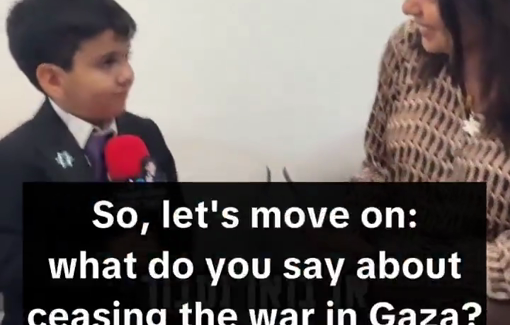 Thumbnail preview image for the video titled: Israeli Minister of Transport Miri Regev spewing genocidal language in an interview with a kid