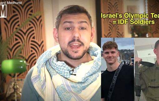 Thumbnail preview image for the video titled: Israeli Olympic athletes and footballers are not just IDF soldiers, they are actors of the genocide