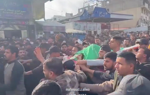 Thumbnail preview image for the video titled: Funeral of two killed by an Israeli airstrike in the Al-Naser Gaza City