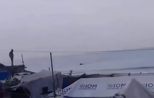 Thumbnail preview image for the video titled: Israeli shelling a small boat carrying children off the coast of the Gaza Strip