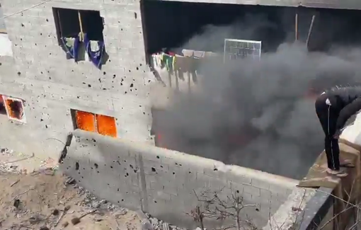 Thumbnail preview image for the video titled: A massive fire has broken out in a building and warehouses at the beginning of Al-Thawra Street