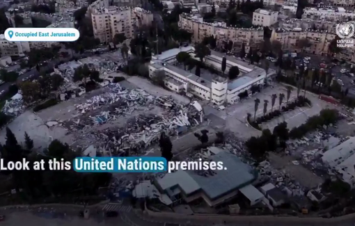 Thumbnail preview image for the video titled: UNRWA's compound in East Jerusalem has been completely destroyed by Israel in plain sight